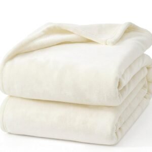 Hansleep 毛布 もうふ ひざ掛け ひざかけ 膝掛け ブランケット ハーフケット マイクロファイバー 柔らかく肌触り 暖かい フランネル 洗える 静電防止 四季適用 (70x100,ベージュ)