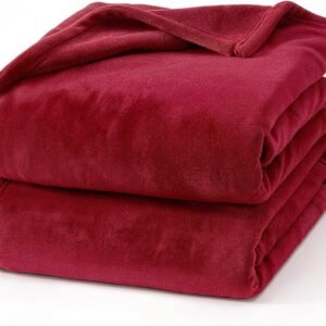 Hansleep 毛布 もうふ ひざ掛け ひざかけ 膝掛け ブランケット 通気 ハーフケット マイクロファイバー 柔らかく肌触り 暖かい フランネル 洗える 静電防止 四季適用 (70x100,レッド)