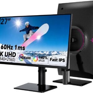 KTC 27インチ 4K UHD FAST IPS 3840x2160@160Hz 1ms ゲーミングモニターHDR400対応 sRGB140%色域ボリューム 400cd/m² Adaptive Sync HDMI2.1*2 DP1.4*2 USB2.0 チルト・回転・昇降・ピボット可能で簡単設置 ソフトウェアブルーライトカット フリッカーフリー VESA対応 三年保証付き U27T6