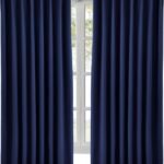 Hansleep カーテン 1級遮光 2枚組 幅100cm丈140cm ネイビー 断熱 防寒 防音 省エネ 厚手 無地 おしゃれ 洗える リビング用 (ネイビー, 幅100cm×丈140cm)