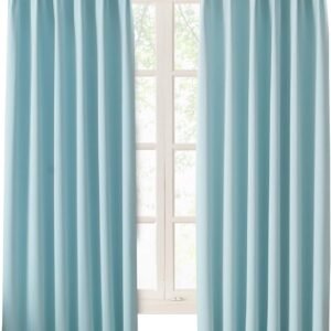 Hansleep カーテン 1級遮光 2枚組 スカイブルー 幅100cm丈178cm 小窓 かーてん 断熱 防寒 防音 省エネ 厚手 無地 おしゃれ 洗える リビング用 (スカイブルー, 幅100cm×丈178cm)