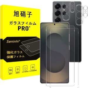 対応 Galaxy S26 Ultra ガラスフィルム 【2枚強化ガラス+2枚レンズ保護+ガイド枠】 ギャラクシー s26 ウルトラ フィルム レンズフィルム 指紋防止 レンズ/液晶 保護フィルム 硬度9H 耐衝撃 飛散防止 自動吸着 気泡ゼロ ラウンドエッジ加工 超薄 超高質感 貼り付け簡単 SEN4TMS26U