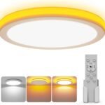 「Coizabera」LEDシーリングライト 6畳 おしゃれ 天井照明器具 間接光常夜灯付き 32W 3800lm 調光調色 極薄型 電気 蛍光灯 Ceiling Light 6畳 8畳 寝室/リビング/キッチン適用 3年保証