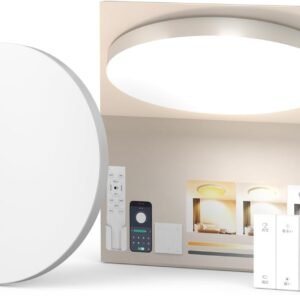 Coizabera LEDシーリングライト 6畳 28W 3600lm ワイヤレススイッチ付き おしゃれ 多段階調色/調光タイプ 昼白色-昼光色-電球色 天井照明器具 極薄型 電気 蛍光灯 リモコン付き 6～8畳 Ceiling Light 寝室/リビング/キッチンに適用 白枠 (リモコン+ワイヤレススイッチ)