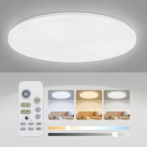 Coizabera LED シーリングライト 20畳 80W 10400lm 調光調色 豆電球常夜灯 天井照明器具 おしゃれ 蛍光灯 薄型 赤外線リモコン操作 20畳 和室/洋室/寝室/リビング/キッチンに適用 白枠（アプリ操作機能なし）【赤外線リモコン】