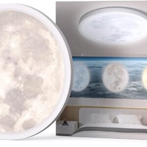 Coizabera LED シーリングライト 6畳~8畳 30W 3600LM 間接光常夜灯付き 月ライト 月 おしゃれ 天井照明器具 リモコン付き 調光調色 極薄型 電気 蛍光灯 Ceiling Light 寝室/リビング/キッチンに適用