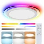 Coizabera Ledシーリングライト 6畳 3600ml おしゃれ 導光板 間接光RGBカラー 調光調色 天井 照明器具 薄型 雰囲気ライト 6畳 8畳 リモコン付き スマホAPP操作 寝室/ゲームルーム/リビング/子供部屋適用