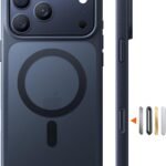 TORRAS iPhone 17 Pro Max 用ケース 【米軍進化耐衝撃・高性能Magsafe対応】指紋防止 黄変防止 米軍保護工学 マグネット搭載 衝撃吸収 頑丈 カメラコントロールボタン付き ストラップホール 半透明 Guardian-Mag ブラック
