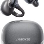 【VANBOKEE】 H15 イヤーカフ型 イヤホン Bluetooth ワイヤレスイヤホン オープンイヤー 重低音 防漏音 最大34時間駆動 急速充電対応 軽量 人間工学設計 防漏音 オフィス/通勤/スポーツ/プレゼント (Black)