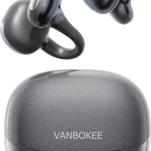 【VANBOKEE】 H15 イヤーカフ型 イヤホン Bluetooth ワイヤレスイヤホン オープンイヤー 重低音 防漏音 最大34時間駆動 急速充電対応 軽量 人間工学設計 防漏音 オフィス/通勤/スポーツ/プレゼント (Black)
