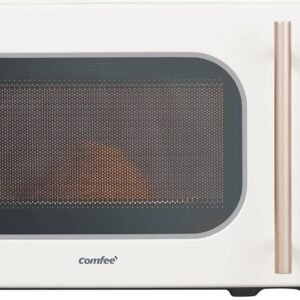 コンフィー(COMFEE')' 電子レンジ 17L ターンテーブル 単機能 全国対応 自動メニュー・解凍機能付き ダイヤル式 レトロスタイル 650W出力 カンタン操作 シンプル 一人暮らし 省スペース コンパクト 液晶ディスプレイ搭載【2年メーカー保証】CF-AM201-AY アイボリー