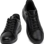 [SOARHOPE] スニーカー 防水 【立ったままスッと履ける 理学療法士推薦】 ウォーキングシューズ ビジネス スニーカー 革 黑 メンズ レディース 世界一快適 通勤 歩きやすい 立ち仕事 軽量 厚底