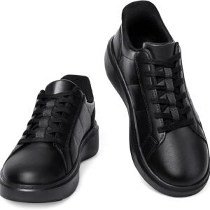 [SOARHOPE] スニーカー 防水 【立ったままスッと履ける 理学療法士推薦】 ウォーキングシューズ ビジネス スニーカー 革 黑 メンズ レディース 世界一快適 通勤 歩きやすい 立ち仕事 軽量 厚底