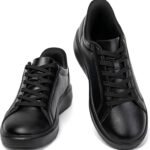 [SOARHOPE] スニーカー 防水 【立ったままスッと履ける 理学療法士推薦】 ウォーキングシューズ ビジネス スニーカー 革 黑 メンズ レディース 世界一快適 通勤 歩きやすい 立ち仕事 軽量 厚底