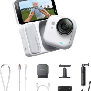 【高梨沙羅さん愛用】Insta360 GO Ultra クリエイターキット ホワイト ｜ vlog カメラ ポケットから世界が変わる 軽量 アクションカメラ 小型 どこにでも取り付け可能、FlowState手ブレ補正、200分バッテリー寿命、サイクリング＆ランニングにも最適 動画撮影用カメラ