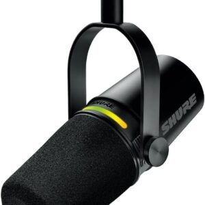SHURE シュア MV7+ ポッドキャストマイクロホン ブラック MV7+-K : OBS 認証 ダイナミックマイク カーディオイド 単一指向性 USB-C XLR 有線 ノイズ除去 配信 ストリーミング YouTube 録音 レコーディング 音楽 実況 ゲーミング ボーカル DTM 宅録 iOS Android Mac Windows対応 【国内正規品/メーカー保証2年】