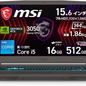 MSI ゲーミングノートPC Thin 15 B13U GeForce RTX 3050 Core i5-13420H 15.6インチ メモリ 16GB SSD 512GB リフレッシュレート144Hz Windows11 Thin-15-B13UC-6113JP