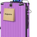 [Augustre] スーツケース 機内持ち込み 超軽量 キャリーケース 大型 軽量 多機能 キャリーバッグ 静音 耐衝撃 ダブルキャスター S/M/Lサイズ カップホルダー付 USB充電機能 隠しフック機能 360度回転 TSAローク搭載 ファスナー式 旅行 ビジネス 出張 (ライトパーブル, M（4~7泊/65L）)