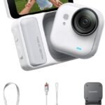 【高梨沙羅さん愛用】Insta360 GO Ultra 通常版 ホワイト ｜ vlog カメラ ポケットから世界が変わる 軽量 アクションカメラ 小型 どこにでも取り付け可能、FlowState手ブレ補正、200分バッテリー寿命、サイクリング＆ランニングにも最適 動画撮影用カメラ