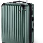 [New Trip] スーツケース キャリーケース 拡張機能付き 機内持ち込み 軽量 大型 S/M/Lサイズ キャリーバッグ 耐衝撃 大容量 ファスナータイプ 静音 ダブルキャスター TSAロック 海外 旅行 ビジネス 出張 (ミッドナイトグリーン、Mサイズ：4～7泊/60L)