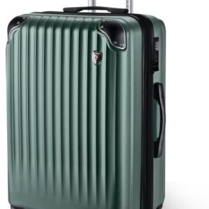 [New Trip] スーツケース キャリーケース 拡張機能付き 機内持ち込み 軽量 大型 S/M/Lサイズ キャリーバッグ 耐衝撃 大容量 ファスナータイプ 静音 ダブルキャスター TSAロック 海外 旅行 ビジネス 出張 (ミッドナイトグリーン、Mサイズ：4～7泊/60L)