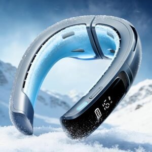 【2026年頂点進化 AICE LITE Max】RANVOO ネッククーラー 冷却プレート 首掛け扇風機 全周ペルチェ素子 5.0 ICEMAX™冷却技術再進化 720°立体冷風 上下強風 アプリ操作 6000mAh大容量バッテリー AI電力管理 急速充電 冬夏兼用 携帯扇風機 ネックファン 首掛けクーラー 暑さ対策グッズ 熱中症対策 プレゼントアイスブルー