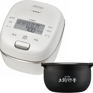 【WEB限定】タイガー魔法瓶 炊飯器 5.5合 圧力IH 日本製 遠赤5層土鍋蓄熱コート釜 お手入れ2点 ホワイト JRI-N100 W
