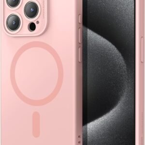 【極薄！Cloudシリーズ】ESR iPhone 15 Pro Max ケース 超薄型 シリコン マグネット充電対応 米軍MIL規格 衝撃吸収 画面 レンズ保護 いphone 15 pro max ケース 磁気 スマホケース アイフォン15プロマックス対応（ピンク）
