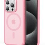【米軍MIL規格・Magsafe対応】ESR iPhone 15 Pro ケース ワイヤレス充電対応 耐黄変 耐衝撃 ストラップホール付き エアガードコーナー いphone15pro ケース 傷に強い背面 傷防止 指紋防止 滑り止め iPhone15Pro ケース 磁気スマホケース Classicシリーズ（フロストピンク）