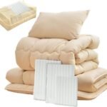 タンスのゲン 布団セット シングル 7点セット【高密度固綿 三層敷布団】カバー付き 抗菌 防臭 防カビ 洗える 収納ケース付き ホコリが出にくい 掛布団 敷布団 枕 26700013(76209)