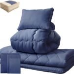 タンスのゲン 布団セット セミダブル 7点セット【極厚固綿50mm 三層敷布団】高反発 抗菌 防臭 洗える 収納ケース付き ホコリが出にくい 掛布団 敷布団 枕 カバー 布団 来客用 26700028(120261)