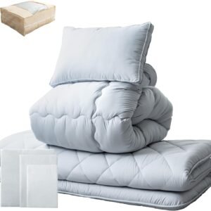 タンスのゲン 布団セット シングル 7点セット【極厚固綿50mm 三層敷布団】高反発 抗菌 防臭 洗える 収納ケース付き ホコリが出にくい 掛布団 敷布団 枕 カバー 布団 来客用 26700027(115354)