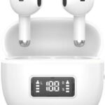 Bluetoothイヤホン ワイヤレスイヤホン IPX7防水 最大60時間再生 2026年最新Bluetooth6.0ブルートゥースイヤホン 全音域HIFI音質低遅延接続瞬時 片耳/両耳 WEB会議/運動/ゲーム/通学通勤/スポーツ/音楽用iPhone/Android対応 (001 white)