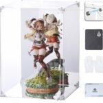 COOLTAKU フィギュアケース アクリル UVカット 台座ミラー 背面ミラー マグネット式 磁石付き 前扉 積み重ね強化 コレクションケース より堅固 組み立て式 アクリルケース ディスプレイケース 防汚れ 手袋 クリーニング クロス付き 内寸 (幅25×奥行25×高さ35cm, 台座ミラー＋背面ミラー)