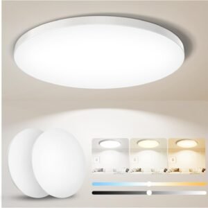 Coizabera LED シーリングライト 8畳 2個セット 32W 3990lm 調光調色 豆電球常夜灯 天井照明器具 おしゃれ 蛍光灯 リモコン付き スマホAPP操作 6畳 8畳 和室/洋室/寝室/玄関/リビング/キッチン適用