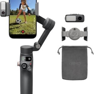 DJI Osmo Mobile 8 アドバンストトラッキングコンボ スマートフォン用ジンバルスタビライザー、AIネイティブトラッキング＆音声収録・照明搭載、360°パン軸回転、延長ロッド＆三脚内蔵、10時間バッテリー、延長ロッド、堅牢な3軸手ブレ補正