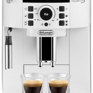 De'Longhi (デロンギ) 全自動コーヒーマシン マグニフィカS ECAM22112W コーヒーメーカー エスプレッソマシン アイスコーヒー 全2メニュー カフェジャポーネ搭載 豆から挽きたて 簡単お手入れ 手動ミルクフロッサー [ホワイト] デロンギファミリー登録で3年保証