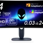 Dell AW3425DW 34インチ曲面 有機EL Alienware ゲーミングモニター(無輝点3年保証/WQHD/QD-OLED抗反射,1800R曲面/DP1.4x1,HDMI2.1x2/DCI-P3 99.3%/高さ調整,傾き/0.03ms,240Hz/G-SYNC,FreeSync Premium Pro,DisplayHDR True Black 400)