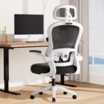 GXTRACE オフィスチェア デスクチェア 椅子 ゲーミングチェア ゲームチェア ブラック 腰サポート 跳ね上げ式アームレスト 3Dヘッドレスト 通気性メッシュ パソコンチェア （02-White Small）