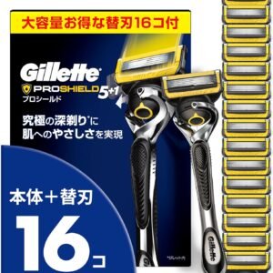 Gillette ジレット 髭剃り 本体 替刃 16個 カミソリ 剃刀 メンズ 深剃り 肌に優しい プロシールド 【Amazon.co.jp限定】