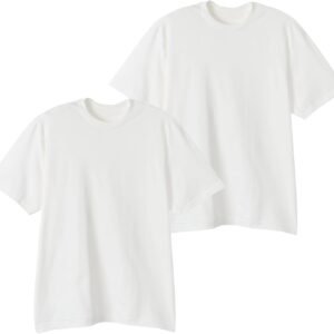 Hanes Tシャツ 2枚組 半袖 SHIRO 綿100% 丸胴仕様 タグレス仕様 ヘインズTシャツ白 クルーネックTシャツ2枚組 アンダーウェアメンズHM1-Z701メンズ
