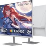 KTC 23.8 インチ ゲーミングモニター (190Hz OC可能/180Hz/1ms/FHD 1080P /Fast IPS/HDR400/400cd/㎡/sRGB 133 FreeSync&G-Sync対応) フレームレス設計 目に優しい低ブルーライト ΔE<2 フリー チルト調整 178°視野角 HDMI2.0×2+DP1.4×1搭載 ホワイト H24F8