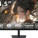 KTC 24.5 インチ ゲーミングモニター 200Hz(OC対応) FHD/Fast IPS/HDR10/sRGB128%ボリューム/1000:1コントラスト比)FreeSync&G-Sync対応 350cd/m² 低ブルーライト チルト調整 HDMI2.0×2+DP1.4×1搭載 3年間の保証付き H25T7