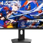 KTC 24.5インチ ゲーミングモニター FHD(1920×1080) 300Hz（OC時最大320Hz） 1ms(MPRT) Fast IPS HDR10 350cd/㎡ sRGB119% Adaptive Sync HDMI2.0×2/DP1.4 昇降・チルト・ピボット対応 VESA対応 3年保証 H25Y7