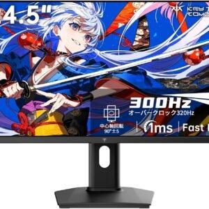 KTC 24.5インチ ゲーミングモニター FHD(1920×1080) 300Hz（OC時最大320Hz） 1ms(MPRT) Fast IPS HDR10 350cd/㎡ sRGB119% Adaptive Sync HDMI2.0×2/DP1.4 昇降・チルト・ピボット対応 VESA対応 3年保証 H25Y7