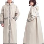 [Kimwood] 【レッドドット受賞 JIS 級防水＆シームレス】レインコート 自転車 5級撥水【激雨対応！強力防水構造】レインコート レディース メンズ リュック対応 超軽量 カッパ ポンチョ ポケット付き ロング丈 通勤通学 防災 アウトドア フェス