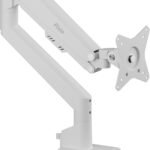 Pixio PS1S Wave White モニターアーム 白 ホワイト シングル 大型 上下 左右 32インチ 24インチ 27インチ パステルカラー