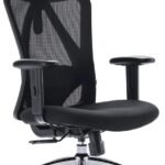 SIHOO オフィスチェア 静音キャスター付き デスクチェア 人間工学 ハイバック パソコンチェア S字立体背もたれ テレワーク 疲れない椅子 可動式アームレスト メッシュチェア (グロスブラック)