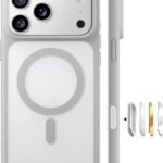 TORRAS iPhone 17 Pro 用ケース 【米軍進化耐衝撃・高性能Magsafe対応】指紋防止 黄変防止 米軍保護工学 マグネット搭載 衝撃吸収 頑丈 カメラコントロールボタン付き ストラップホール 透明 Guardian-Mag チタングレー