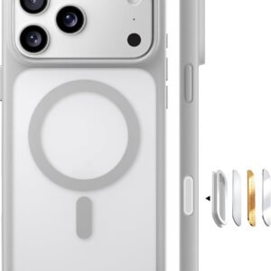 TORRAS iPhone 17 Pro 用ケース 【米軍進化耐衝撃・高性能Magsafe対応】指紋防止 黄変防止 米軍保護工学 マグネット搭載 衝撃吸収 頑丈 カメラコントロールボタン付き ストラップホール 透明 Guardian-Mag チタングレー